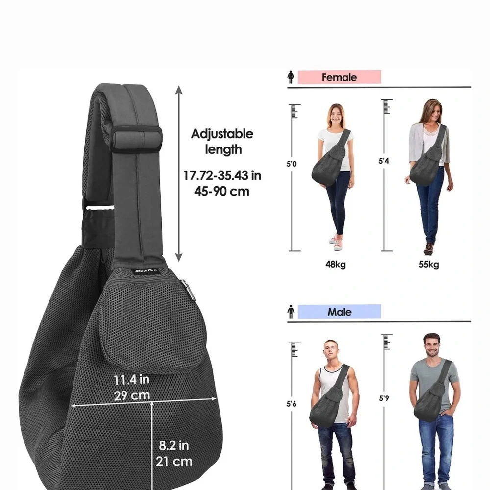 Gray Pet Sling Carrier - Picture 7 of 9